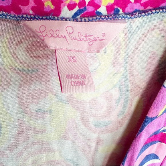 Lilly Pulitzer Karlie Wrap Front Romper Pink Multicolor Size XS Tie Front - Picture 7 of 9